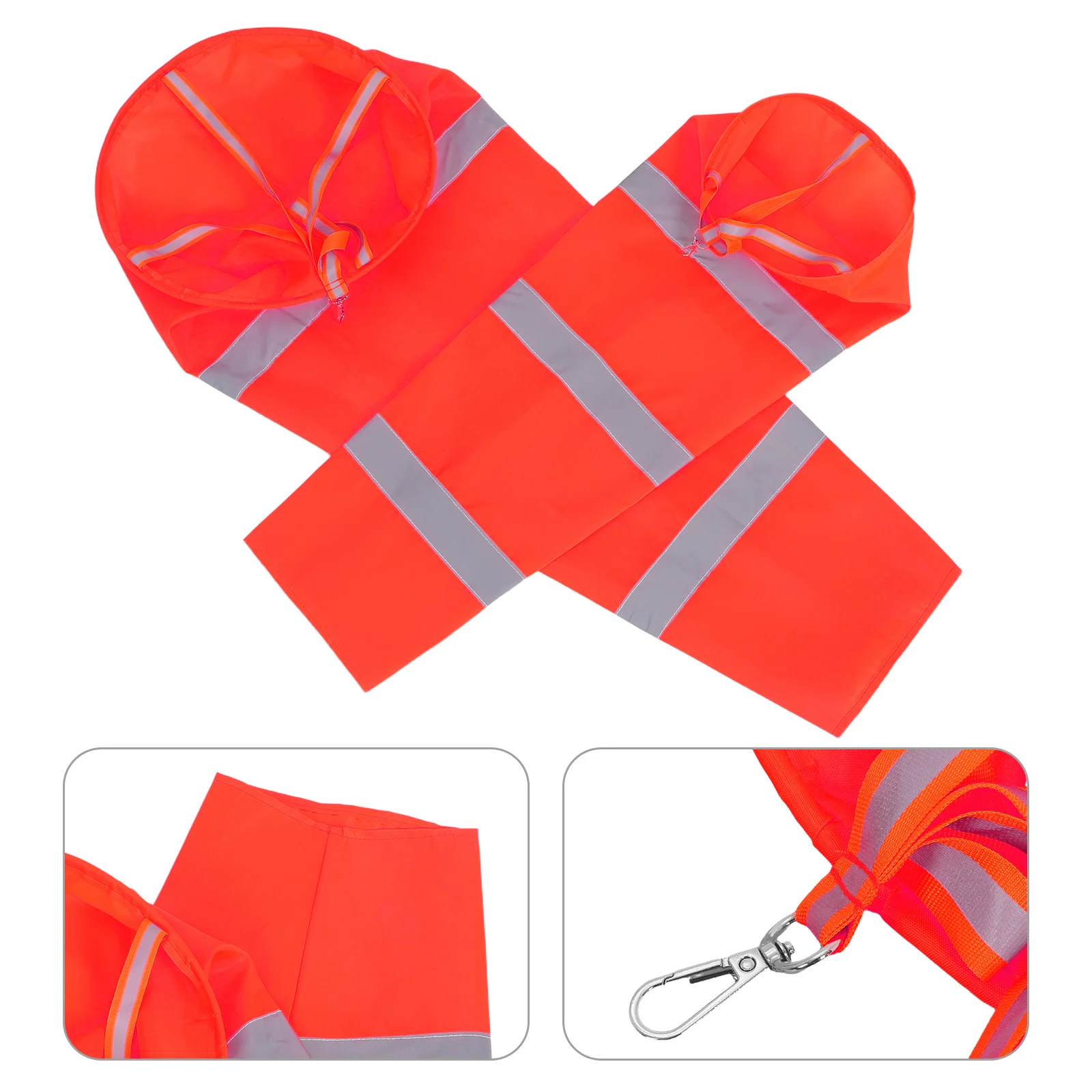 

2Pcs Reflective Waterproof Orange Windsock High Visibility Wind Direction Flag for Airports Gardens Construction Sites