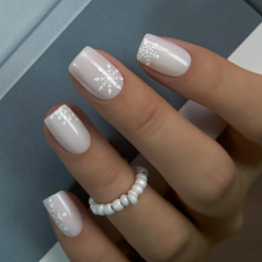 

Press On Nails 30PCS Full Cover False Natural Fit Soft Gel Fake Nails Tips, Easy to Apply at Home Glue On False Nails Kit White