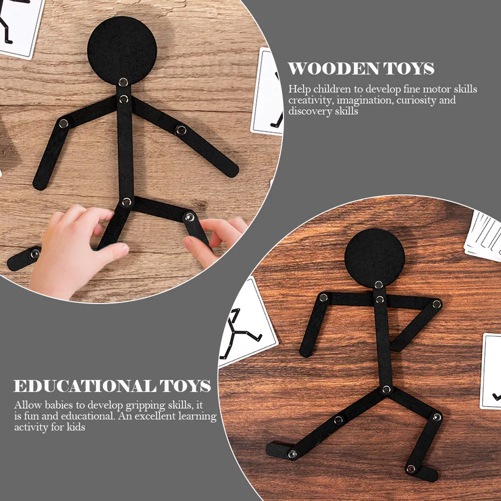 

1Set Wooden Stick Puzzle Educational Fine Motor Skill Game Early Learning Kids Small Figure Shape Interactive Enlightenment