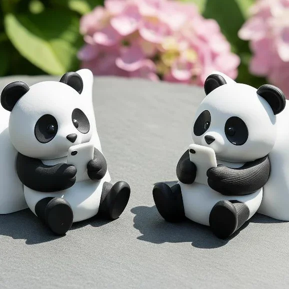 Panda Resin Figurine Ornament Creative Animal Model Desktop Car Office Decor Collectible Statue