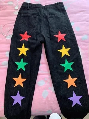 Pantalones vaqueros de estrella a la moda para hombre, pantalones largos informales de pierna ancha, Otoño Invierno, nueva versión coreana, pantalones vaqueros holgados de corte recto para adolescentes