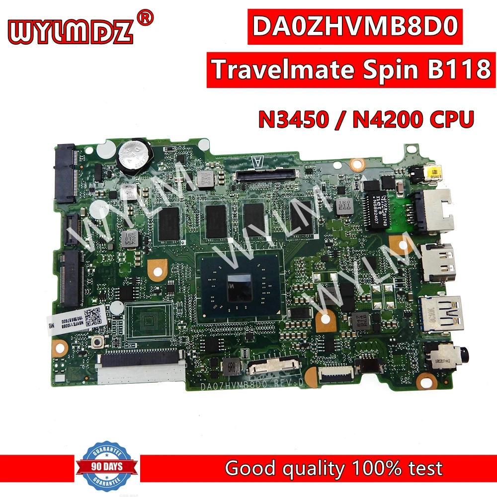 DA0ZHVMB8D0 Notebook Mainboard For ACER Travelmate Spin B118 Series Laptop Motherboard  with N3450 N4200 CPU 4GB-RAM