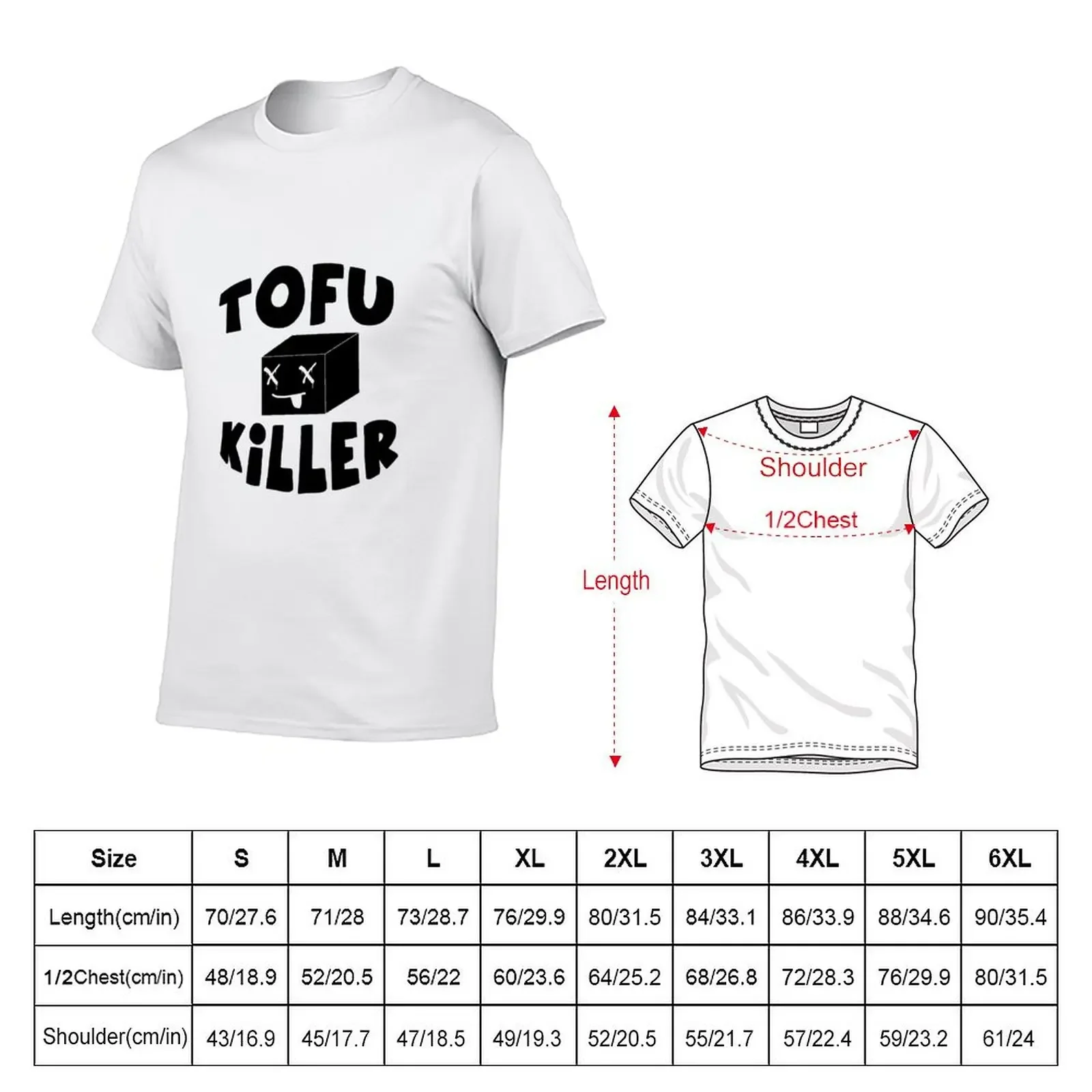 Tofu killer, plant based vegan T-Shirt graphics designer shirts vintage anime shirt Men's clothing