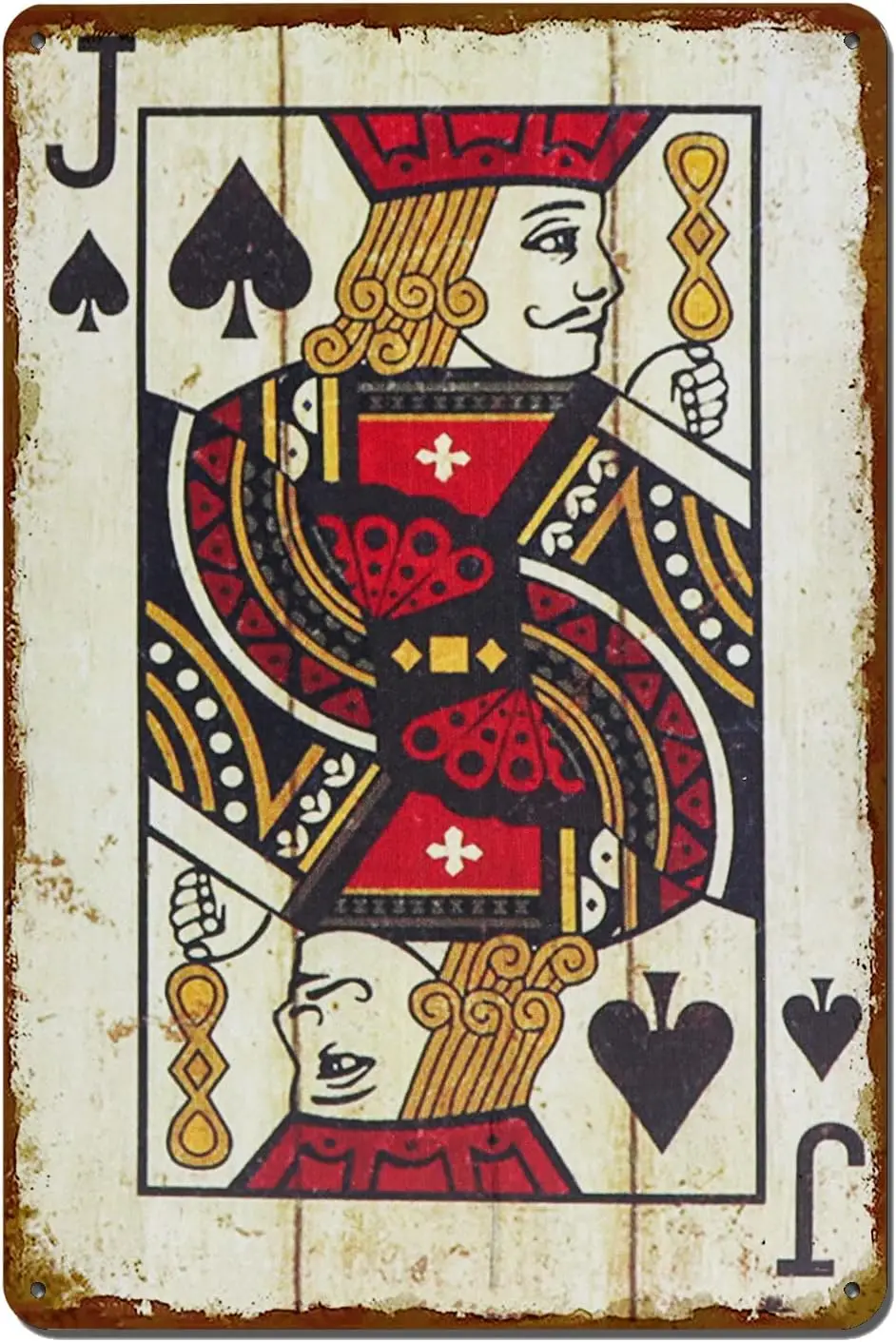 Vintage Poker Wall Decor Metal Sign Retro Decorative Signs for Man Cave Home Cafe Pub bar Shop  Inch Spades Jack