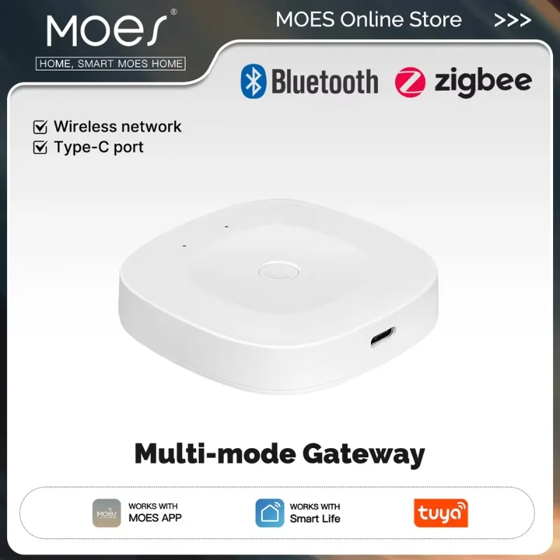 Tuya /ZigBee/Wi-Fi Multi-mode Gateway Hub Type-C Port DC 5V Power Smart Home Automation Wireless Network App Control