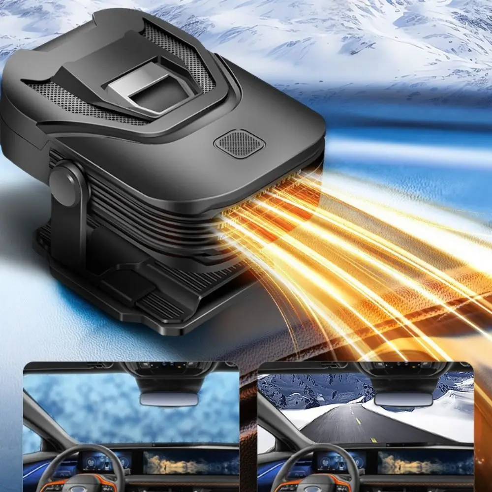 Calentador portátil de 12V para coche con interruptor LCD, calentador de aire de invierno de alta potencia, desempañamiento y descongelación, refrigeración y calefacción, descongelador de ventana