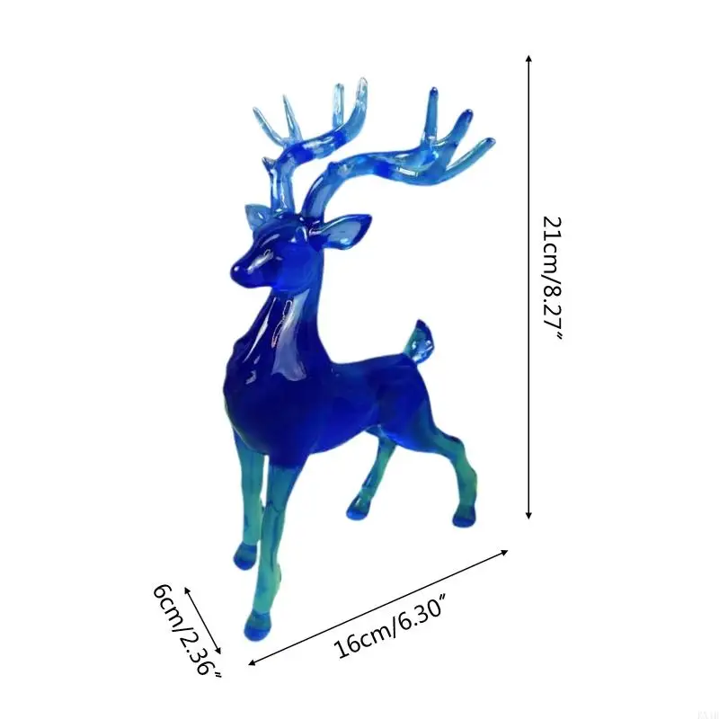 Kx4b Resin Mini Deer Desk Estetika Deer Patung untuk Ruang Tamu, Kantor,