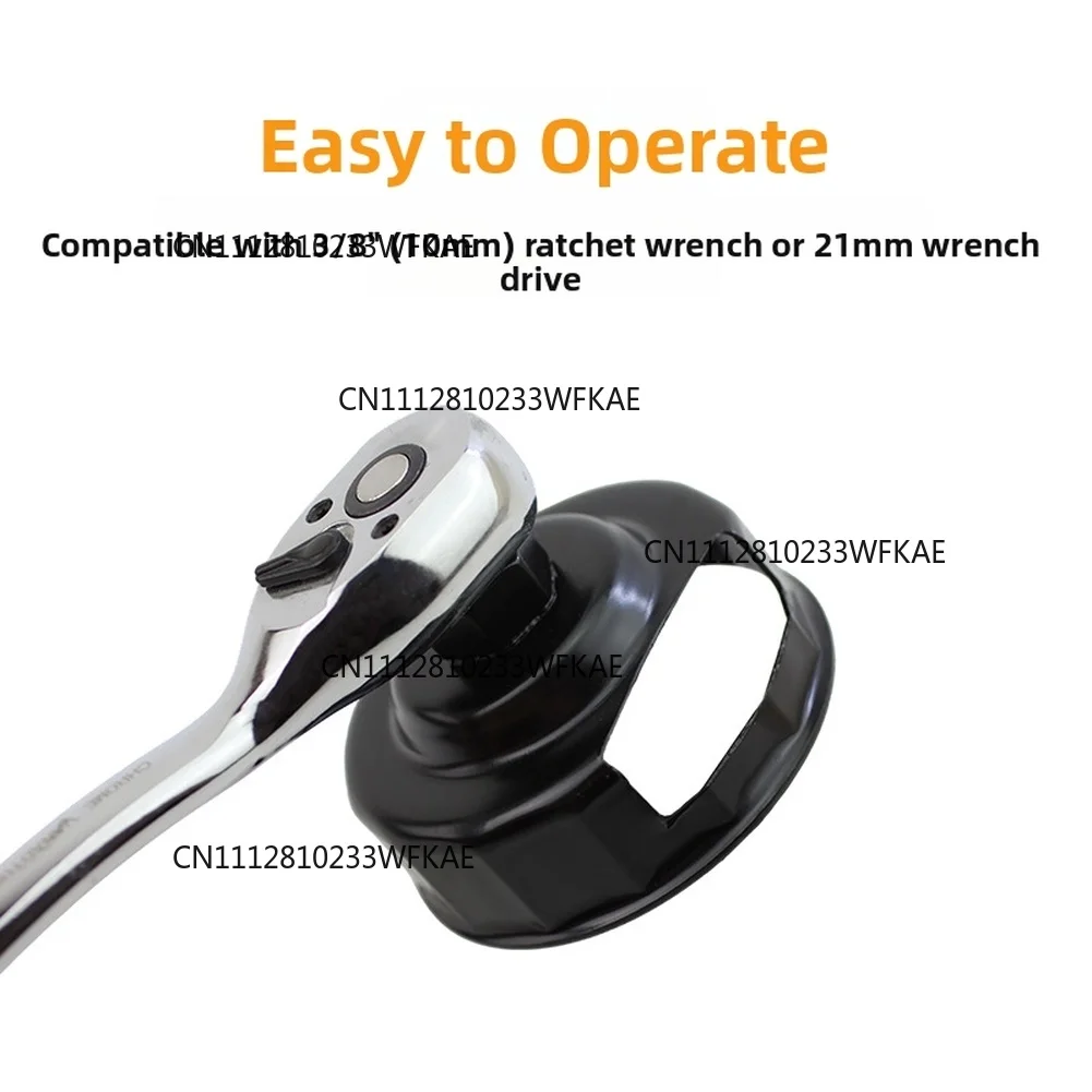 76mm Oil Filter Cap Wrench Removal Tool Socket Style 14 Flutes Carbon Steel Non Slip Grip Tool