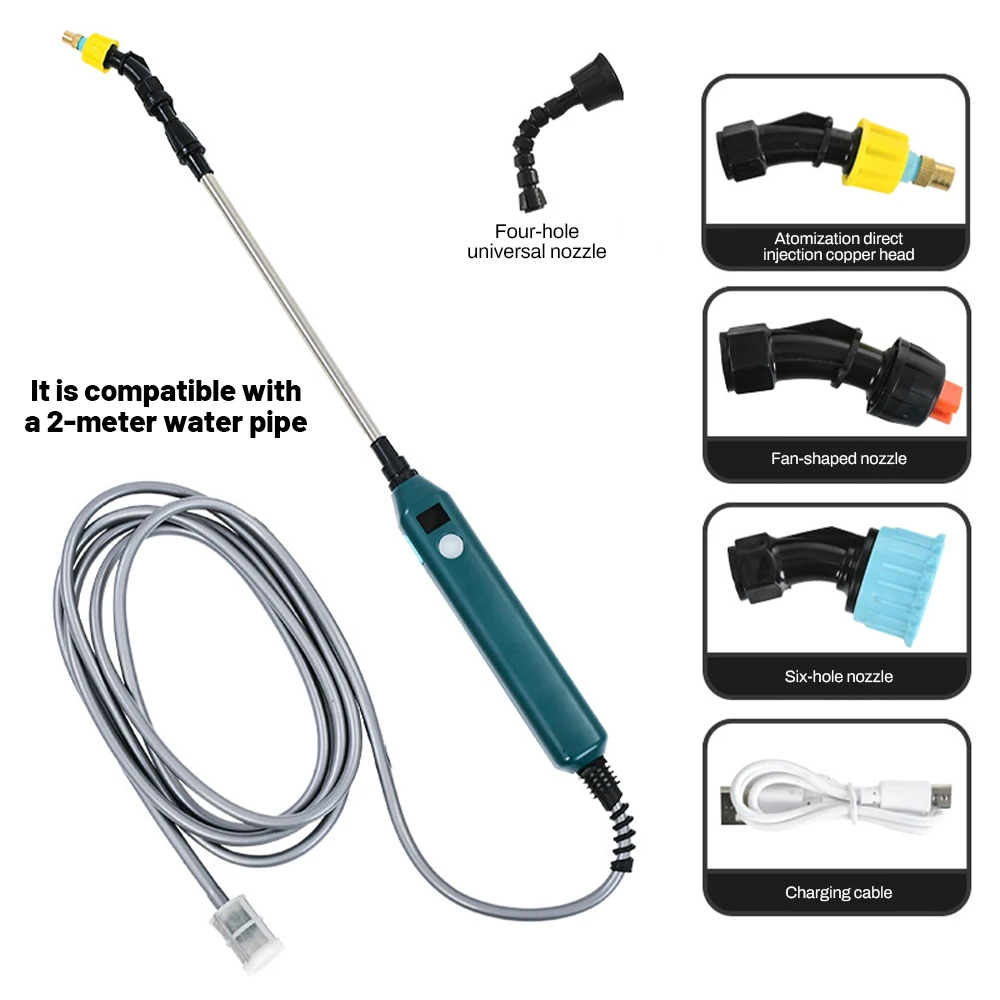 

2400mAh Electric Garden Sprayer, High Pressure Portable Gardening Tool with 3 Mist Nozzles for Plant Watering Irrigation