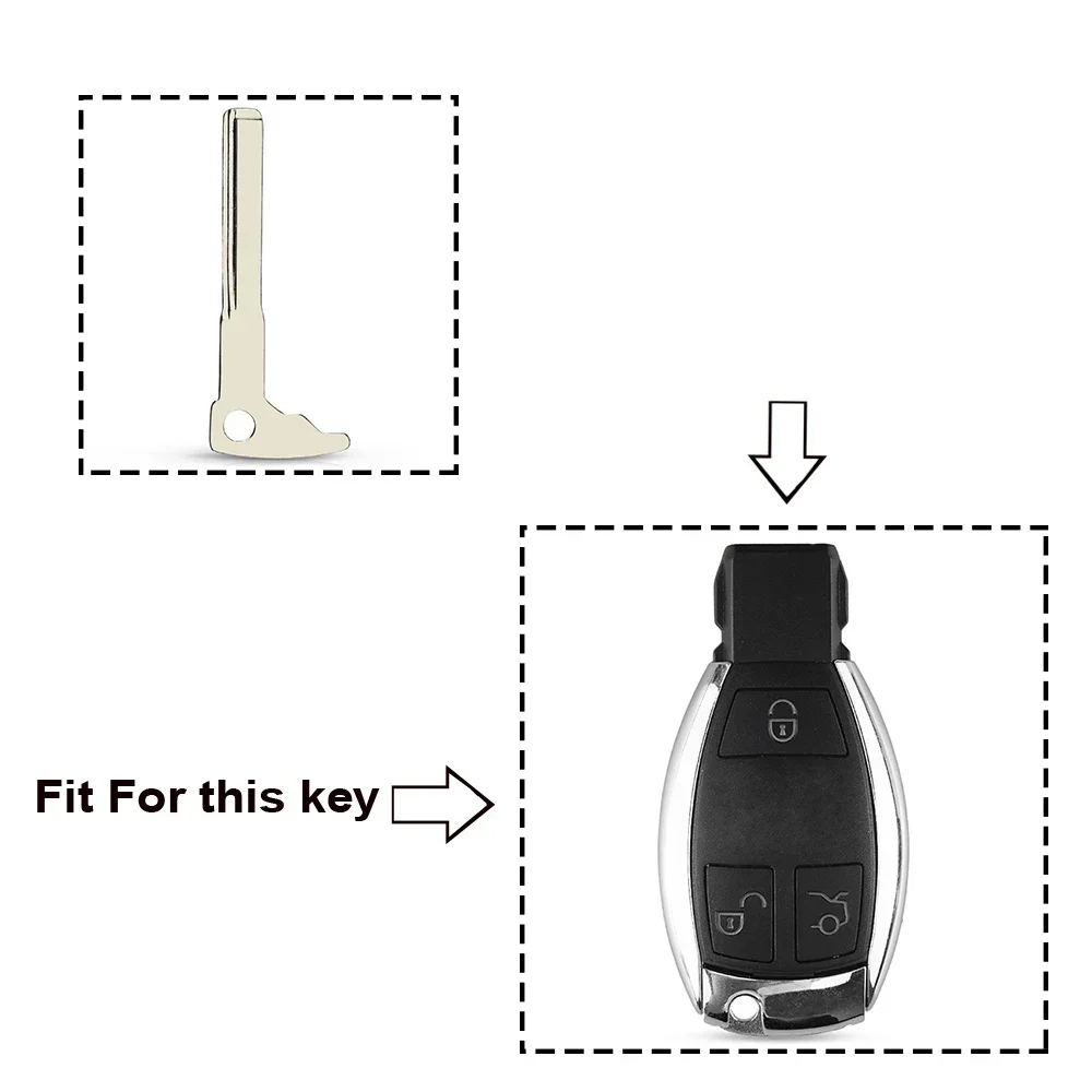 KEYYOU For Mercedes Benz  E300 C200 C300 S350 S300 S500 Remote Smart Key Blank Fob Replacement Smart Chrome Uncut Blade Insert