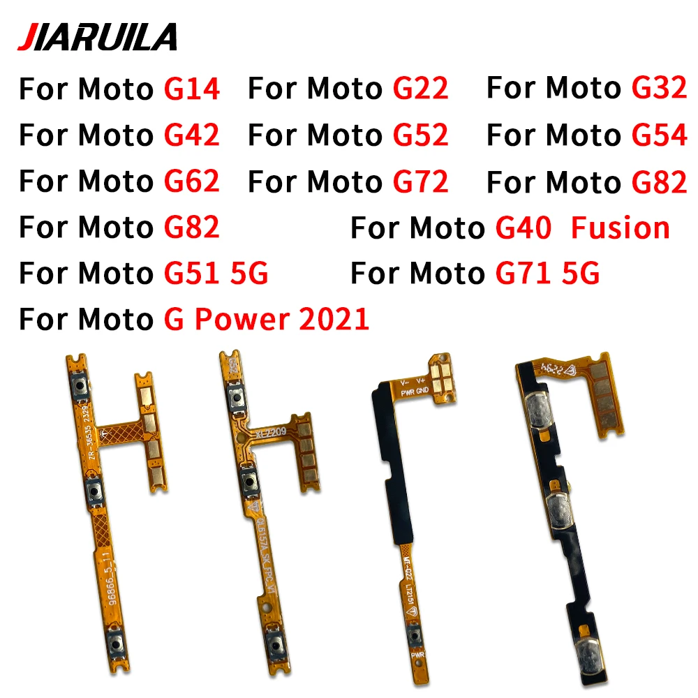 Interruptor liga/desliga botão de volume cabo flexível para moto g14 g22 g32 g42 g40 fusão g52 g54 g62 g71 5g g72 g82 g84 g51