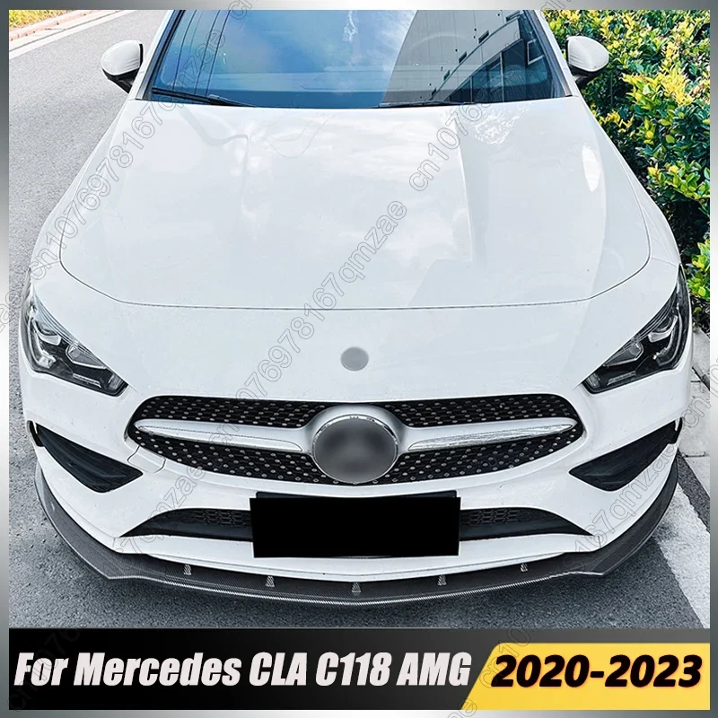 For Mercedes Benz CLA C118 W118 X118 CLA180 200 220 250 CLA35 45 AMG 2020-2023 Front Bumper Lip Diffuser Splitter Black