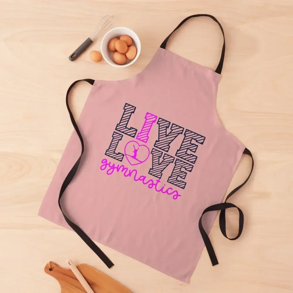 

Live Love Gymnastics Apron Waterproof women Customizable Apron
