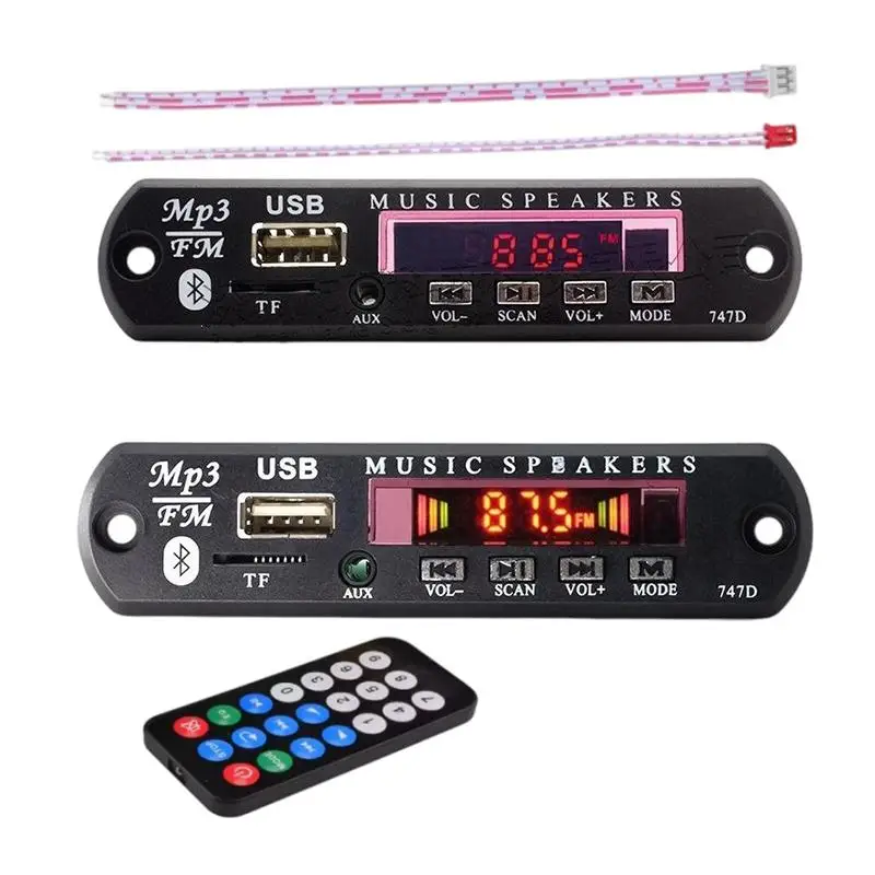 Bluetooth 5.0 MP3 WAV Decoder Board DC 12V Wireless Car MP3 Player Adapter for Vehicle Audio Replacement Projects