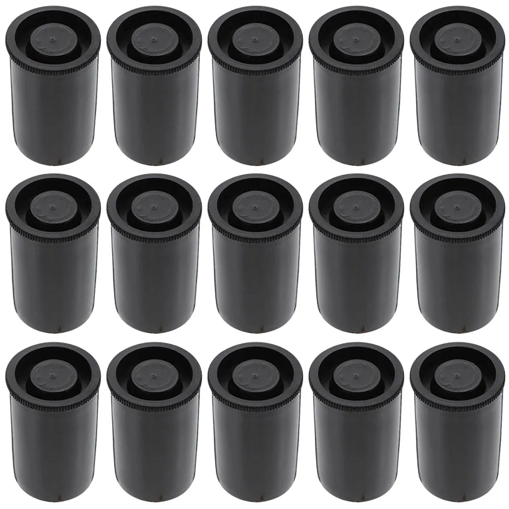 

50 Pcs Film Box Camera Canisters Storage Boxes Reusable Black with Lids Holder Straight