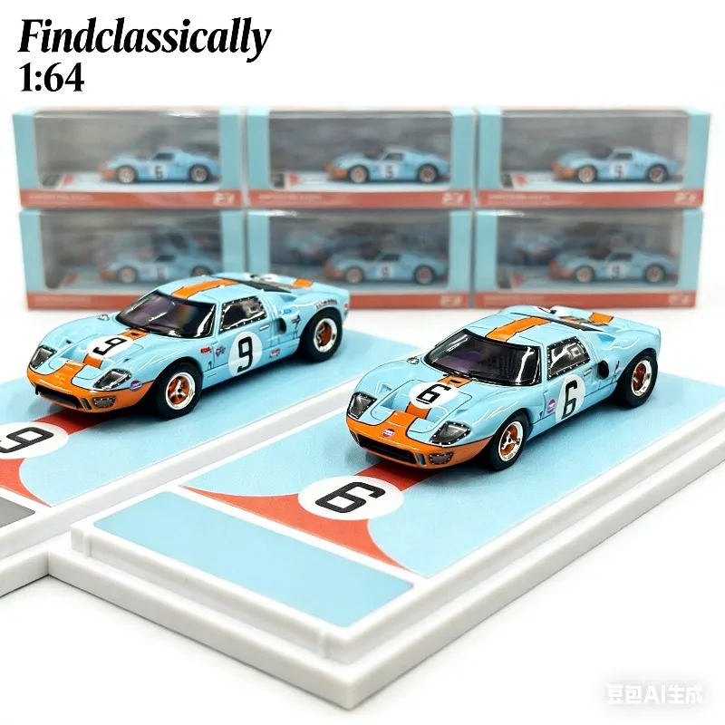 

Findclassically 1:64 Ford GT40 MK1 Le Mans 6# 9# Simulated Static Alloy Car Model, Boys' Toy, Adult Collection Decorative Piece.