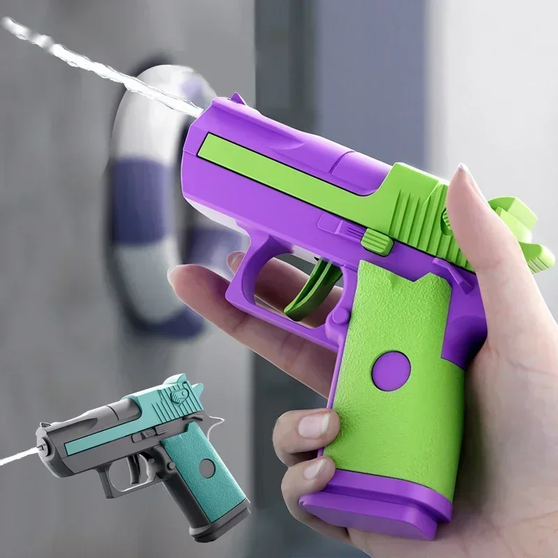 Mini pistola de agua mecánica de disparo continuo con águila del desierto, pistola pequeña para verano, playa al aire libre, juguete pobre, pistola de agua para niños