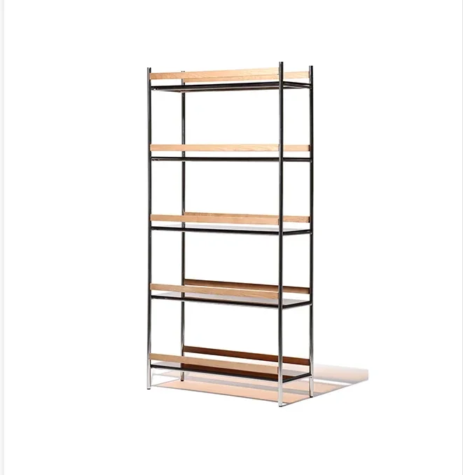 Bookshelf Bookcase Stainless Steel Solid Wood Home Living Sturdy Durable Ample Storage Easy Assembly Stable Construction