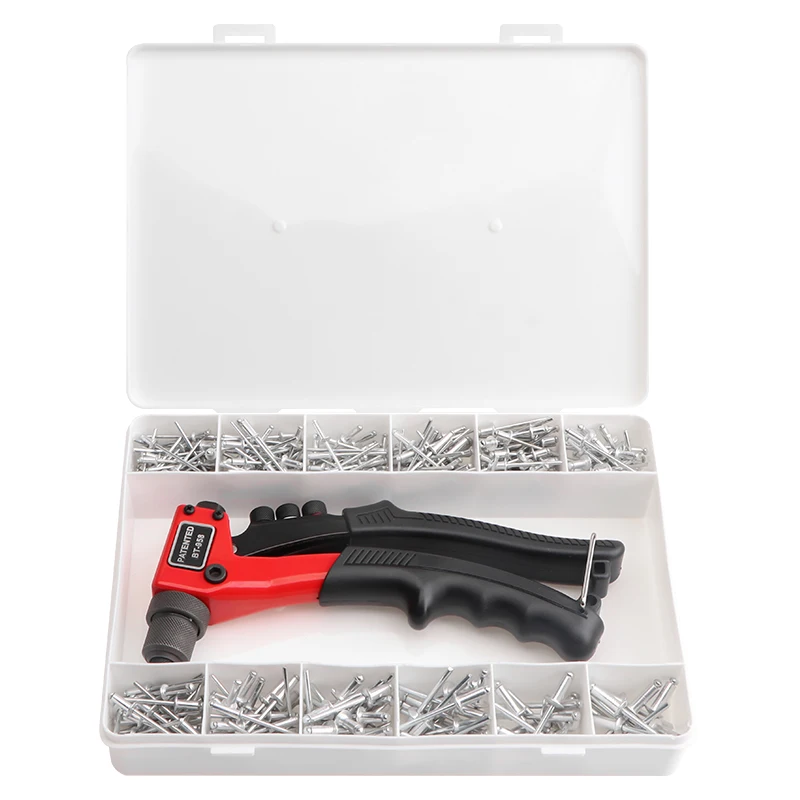 320pcs Aluminum Rivets +BT-958 Rivet Gun Single Hand Blind Riveter Manual Riveting Tool Hand Rivets Gun BT-958