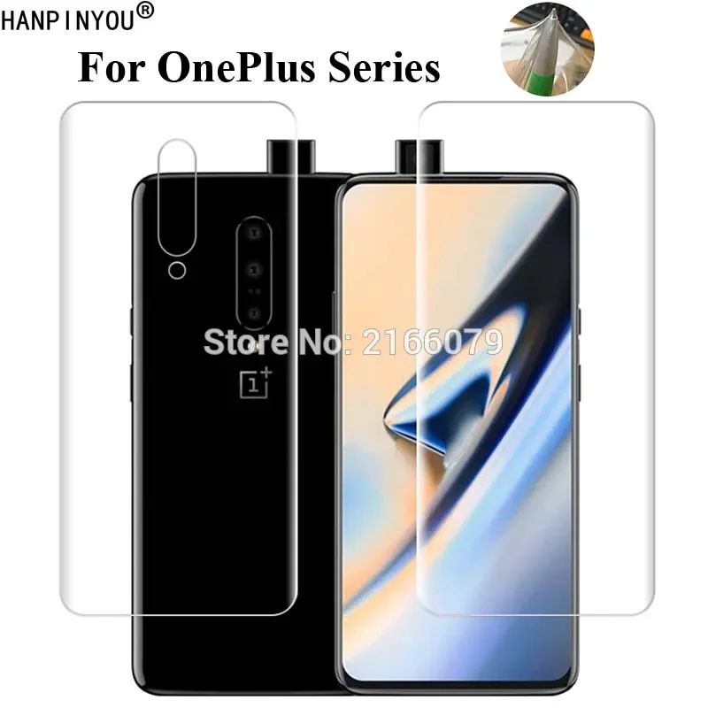 For OnePlus 7 Pro 6T 6 5T 5 Soft TPU Front Back Full Cover Screen Protector Transparent Protective Film Not Tempered Glass