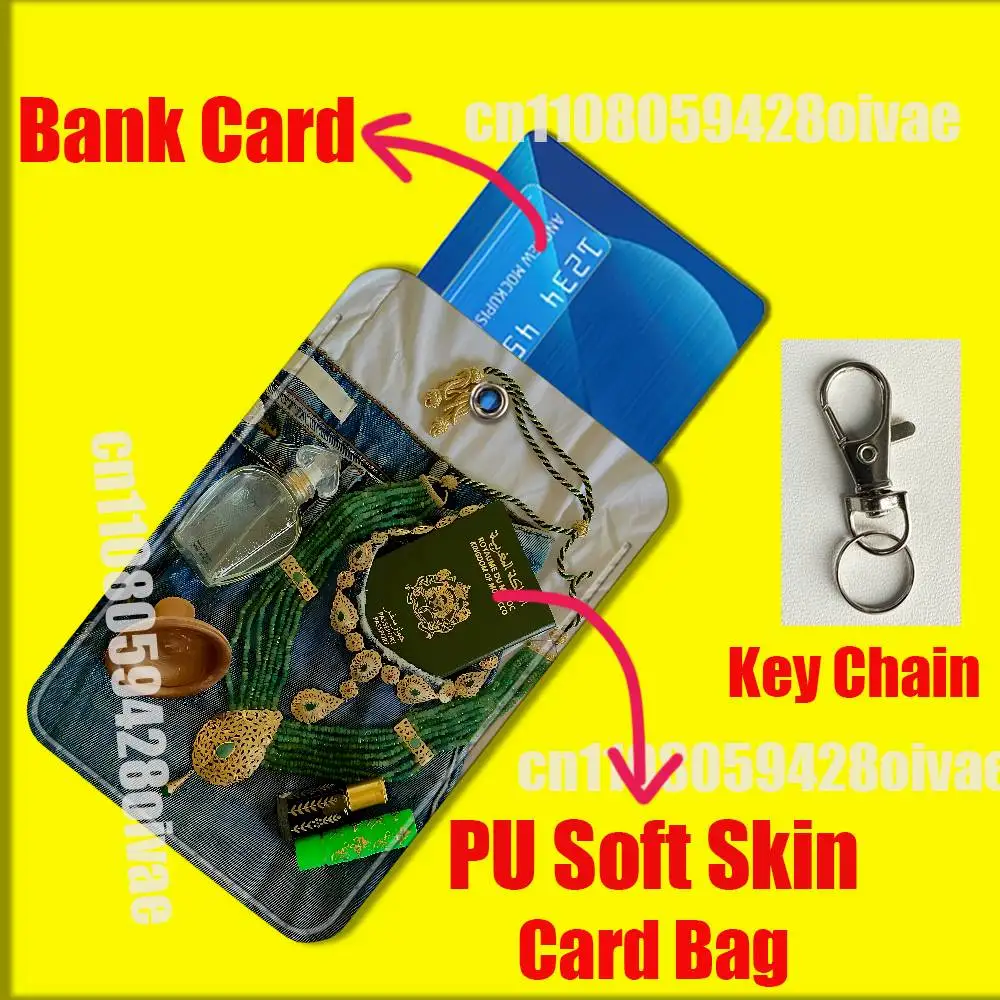 モロッコモロッコ地図パスポートカードホルダーケース ID クリップクレジット銀行地下鉄スリーブ収納袋 PU レザーキーホルダー
