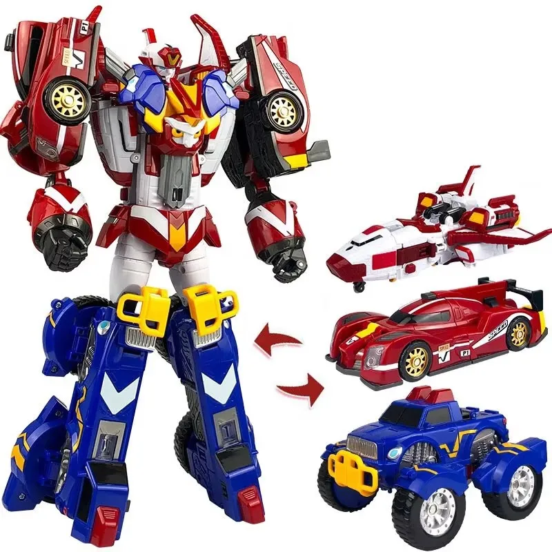 

3 IN 1 Tobot Master V Transformation Robot to Car Toy Korea Cartoon Brothers Anime Deformation Car Airplane Toys
