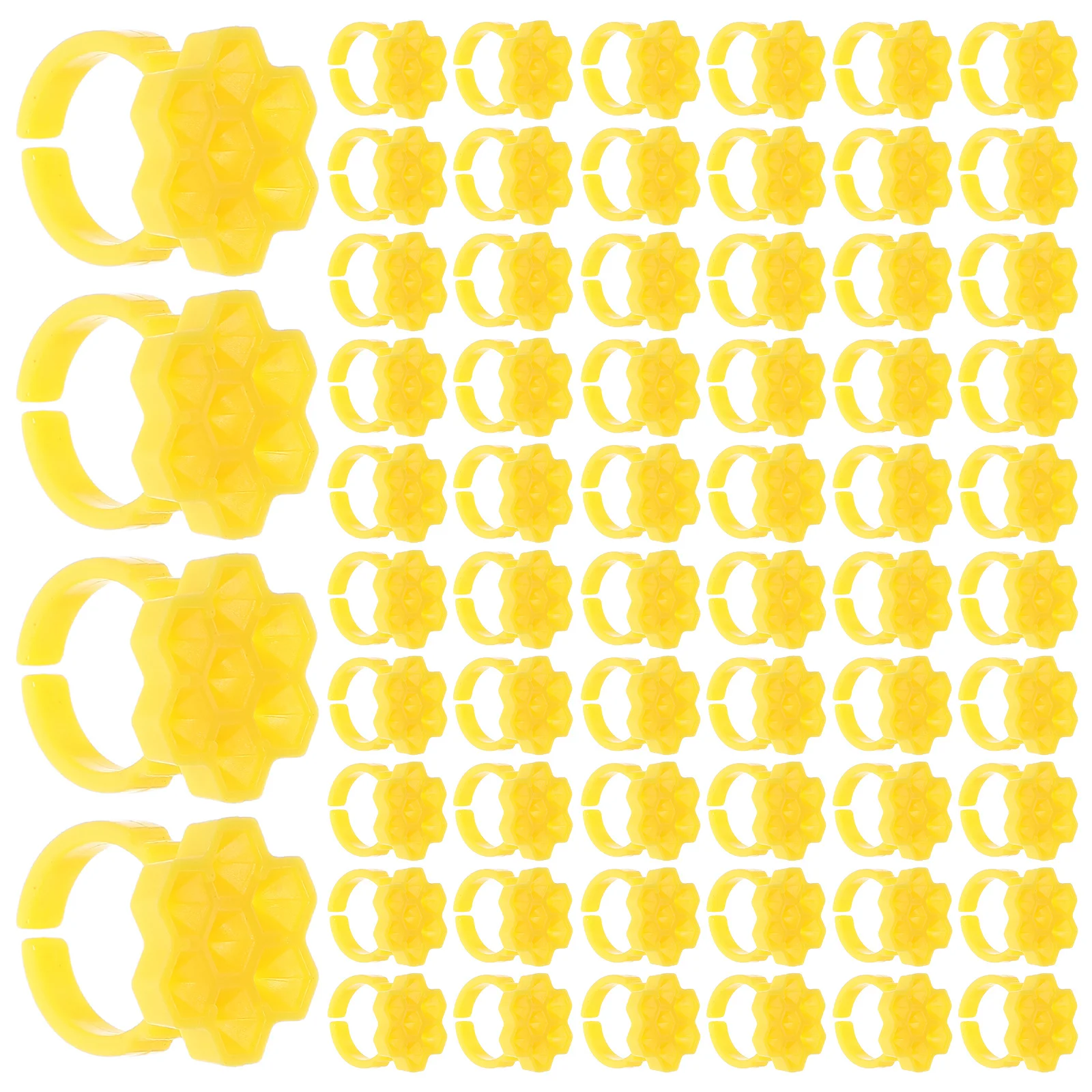 

250pcs Eyelash Glue Cup 3.5X5Mm 7-Grid Hexagon Design Blossom Ring Cup Honeycomb Structure Fast Drying Lash Extension Supplies