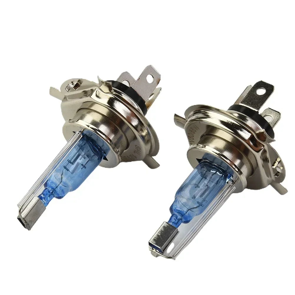 2pcs H4 HID 12V Auto Headlight Bulb Super Bright 55W Dual Low-Beam Bulbs Xenon White High Brightness Light Bulbs Car Accessories