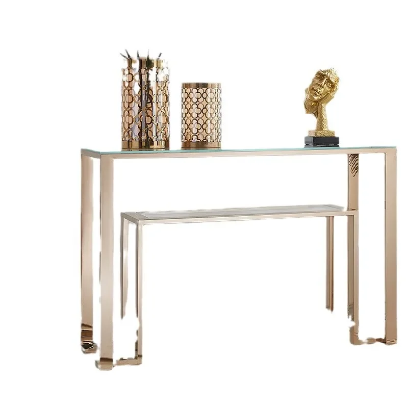 

Minimalist porch Italian quality glass marble wall porch table