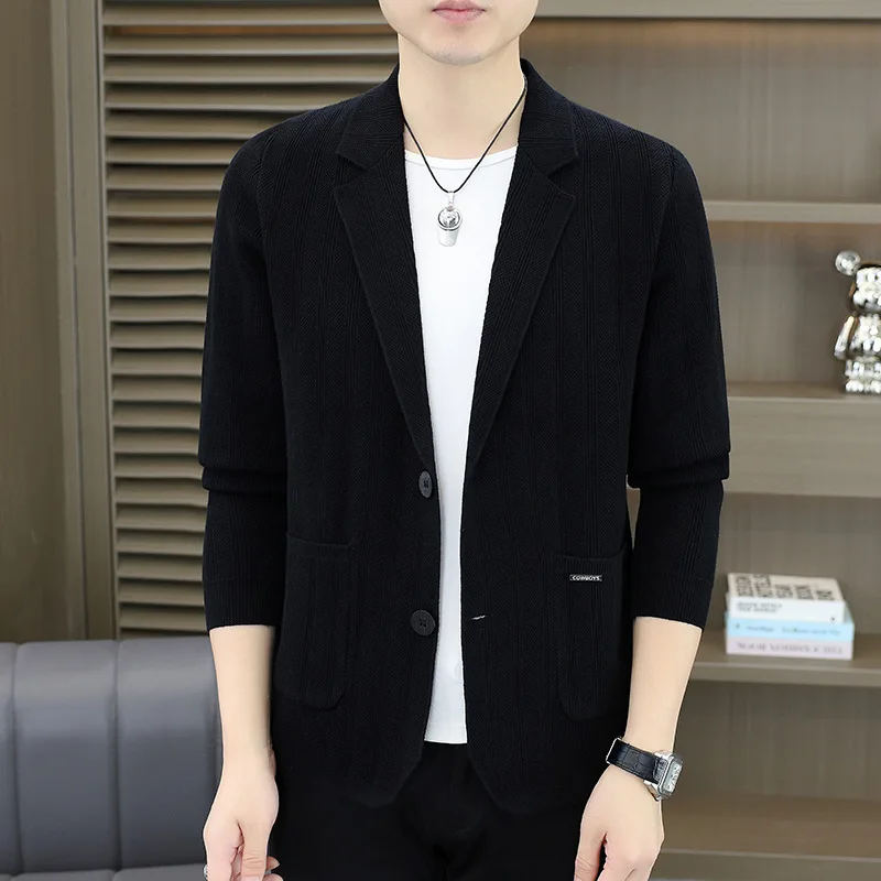 

Korean-style men's knitted jacket coat, new autumn/winter trendy fashion style versatile casual knitted cardigan