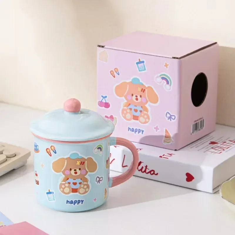 Mug Cup Coffee Milk Tea Water with Lid Handle Cute Funny for Girls Children Friends Women Gift Gifts Ceramic Cups Mugs