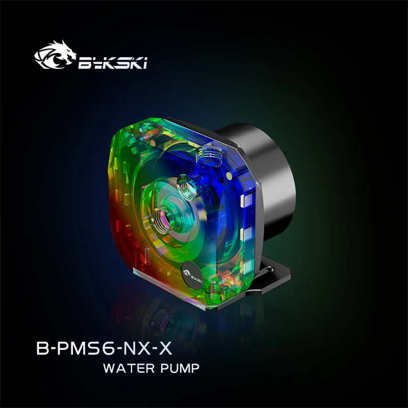 Bykski PWM Bomba de controle de velocidade automática Sistema de resfriamento de água Fluxo máximo 720L / H Compatível com bomba D5 Tampa preta B-PMS6-NX-X