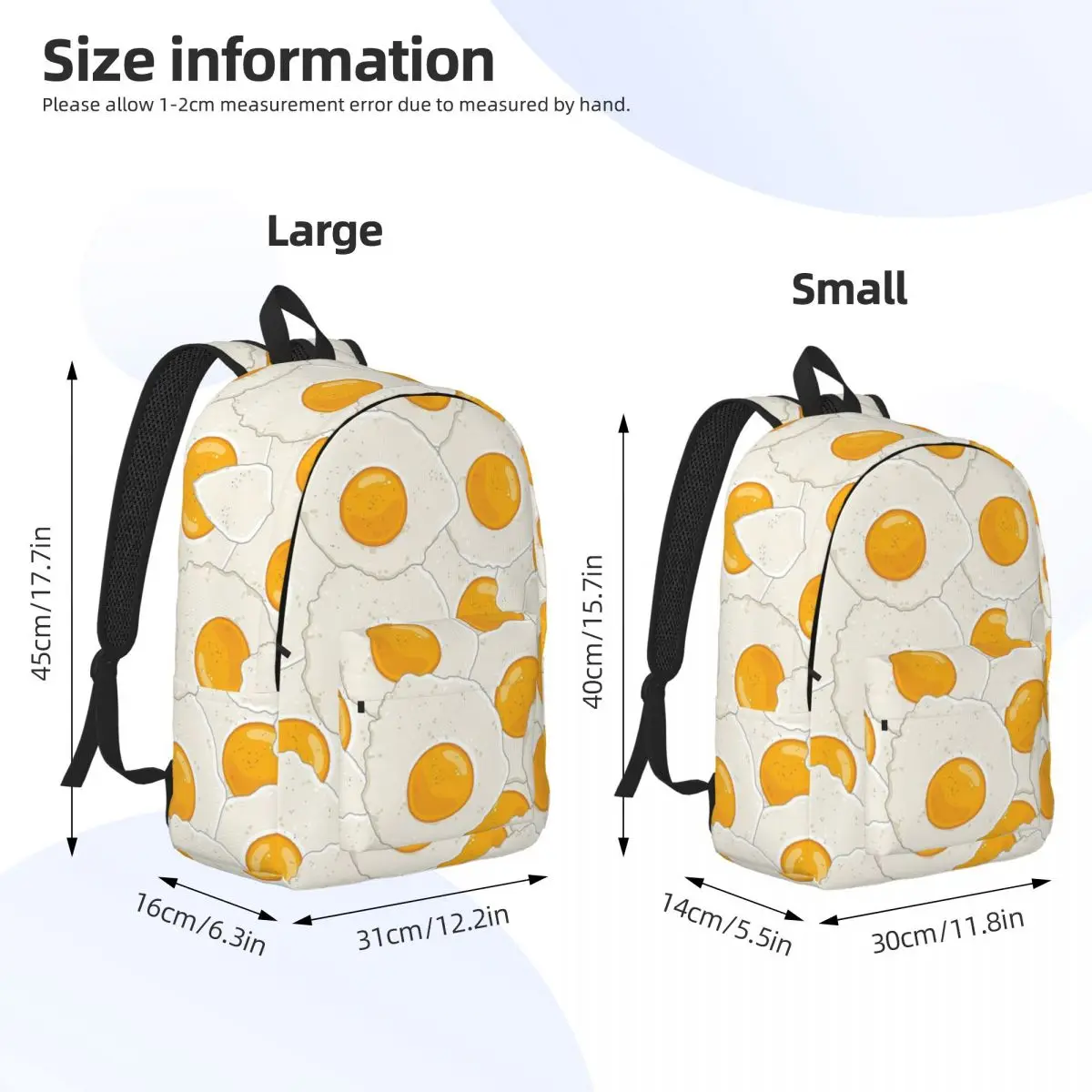 Extra Eggs Backpack Student BookBag Children School Bag Laptop Shoulder Bags for Men Women