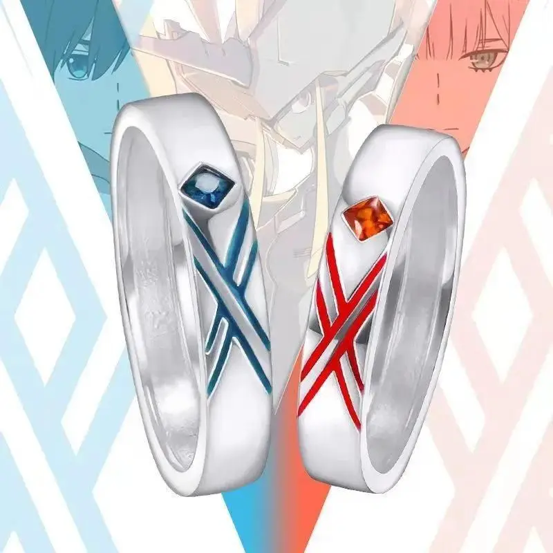 Anime Darling In The Franxx Ring HIRO ZERO TWO Cosplay Adjustable Unisex Couple Lover Rings Jewelry Gift Party  Accessories