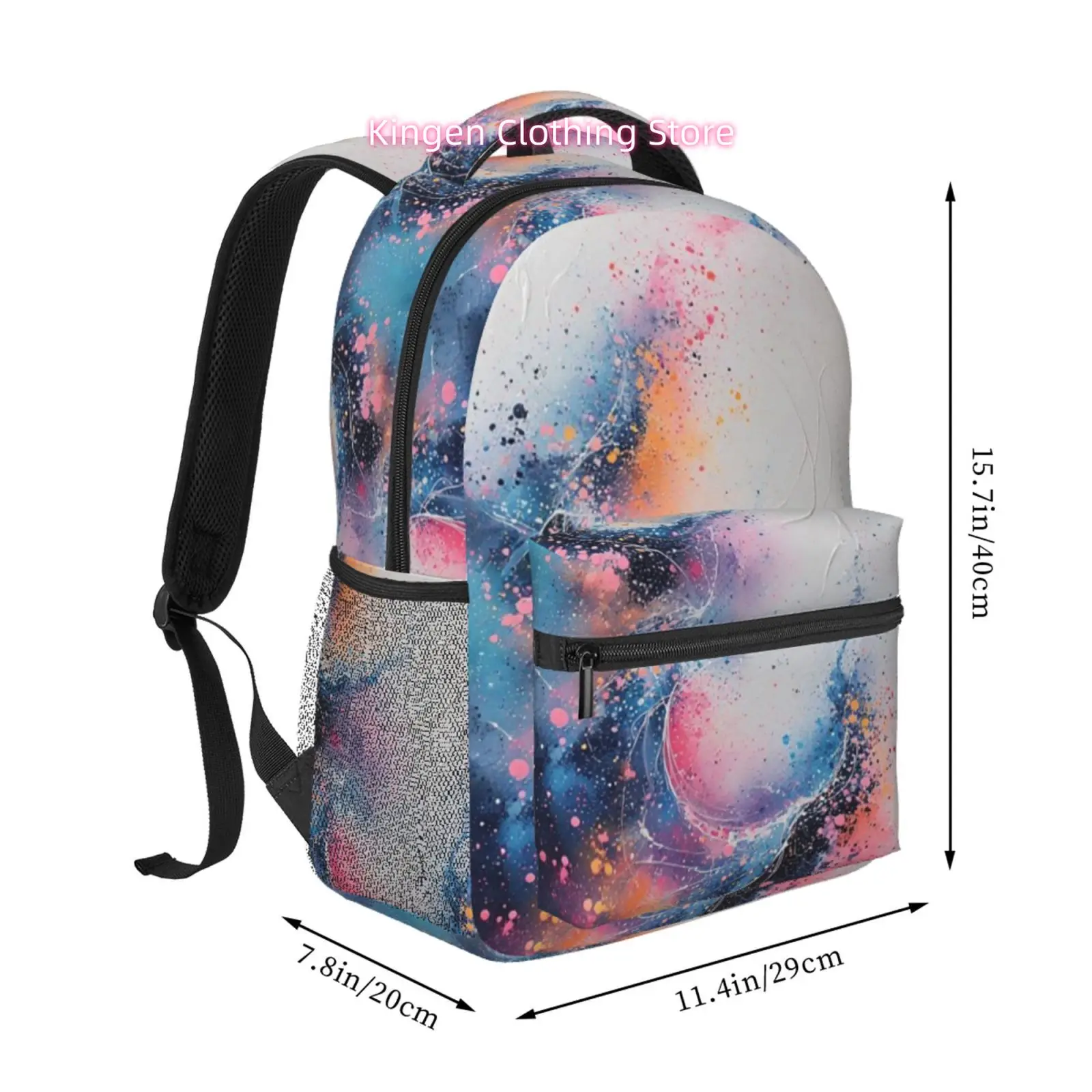 Pink& Blue Galaxy Splash Print Trendy Unisex Travel And Sports Backpacks, Ideal for Ipads And Laptops, Adjustable Straps, for Tr