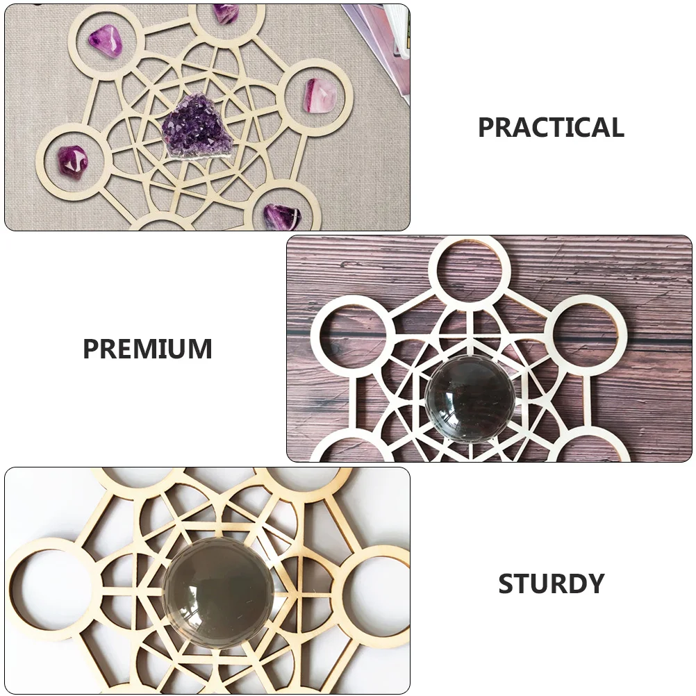 

1Pcs Wooden Gridding Pedestal Crystal Balls Base Creative Display Decorative Divination Meditation Crystal Balls Base