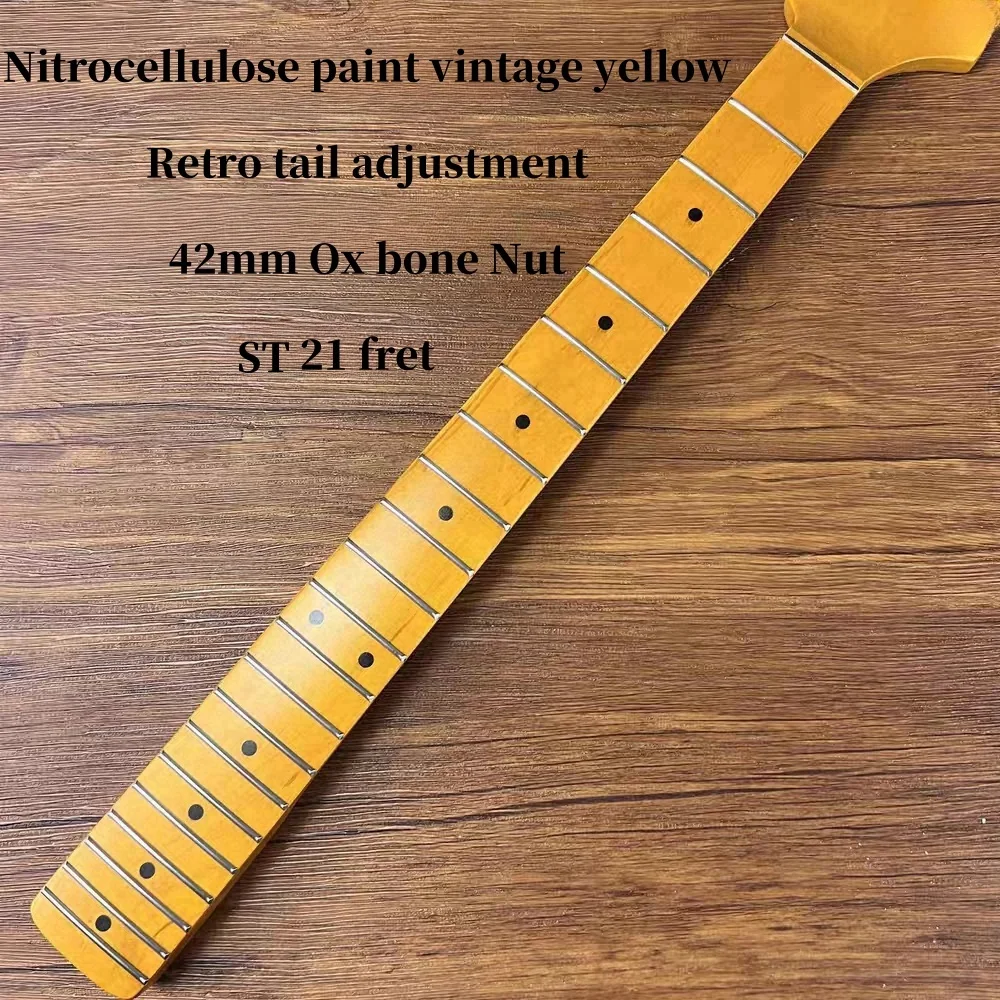 Nitrocellulose Lacquer Vintage Neck Maple Fingerboard Tail Adjustment Electric Guitar Neck  21 Fret