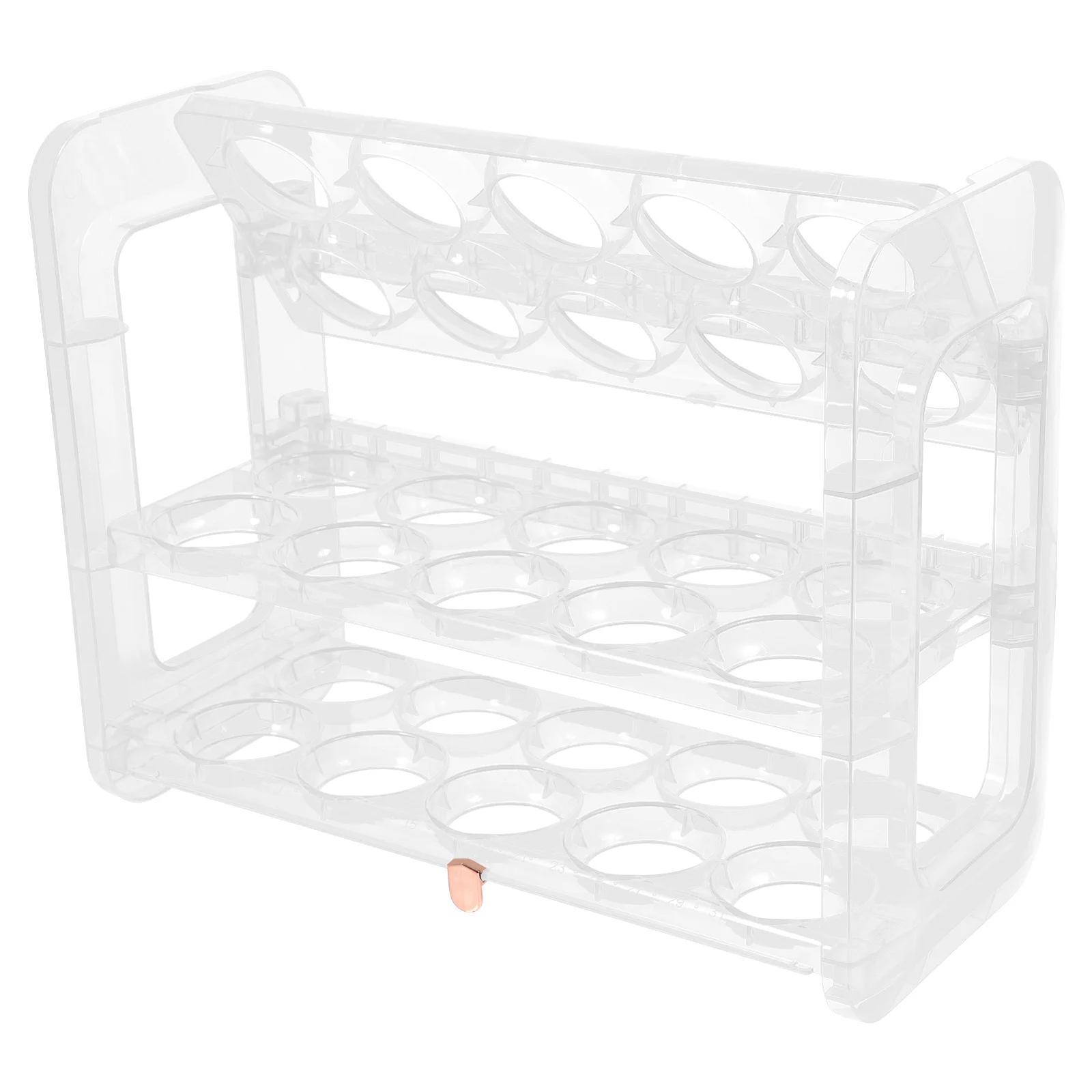 

Three-Layer Refrigerator Door Egg Storage Rack Durable Plastic Egg Holder for Fridge Design Space Saving