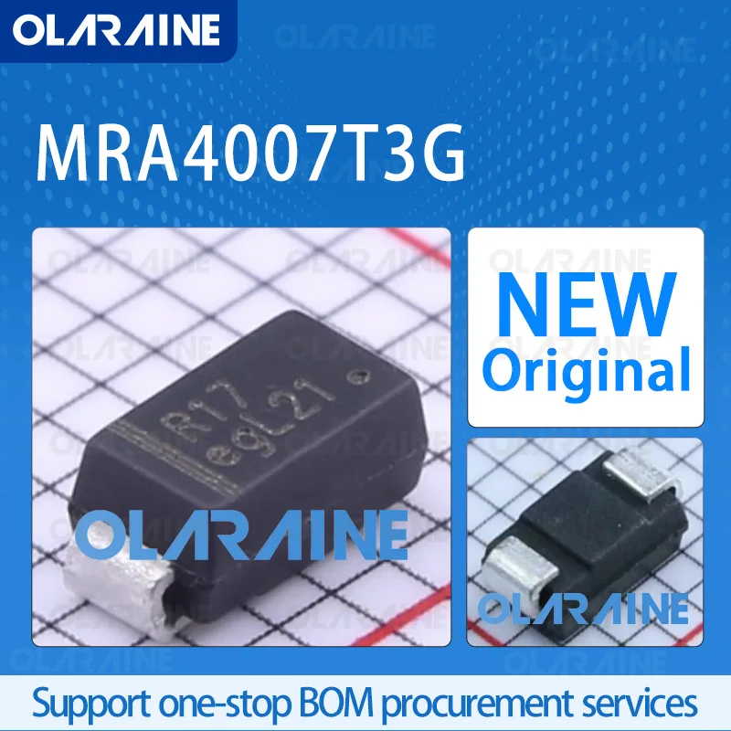 

10/50/100Pcs MRA4007T3G SMA(DO-214AC) original 100% ic chip rectifier If - 1 A Vf - 1.18 V