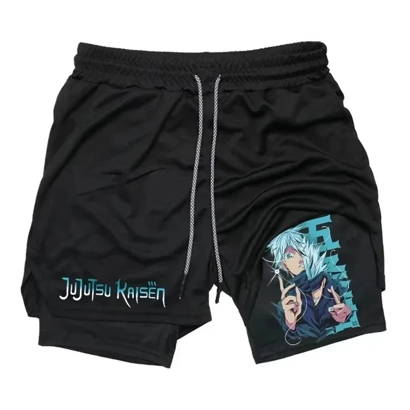 Jujutsu Kaisen Summer Shorts Man Anime Printed Sports Women's Breathable Quick-drying Casual Two-in-one Sports Running Pant 2025