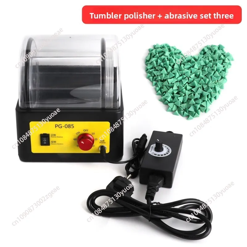 Brass/Silver/Gold Cleaning Polisher Rotating Rock Tumbler PG-085, Electric Tumble Polisher for Coins, Walnut, Jewelry