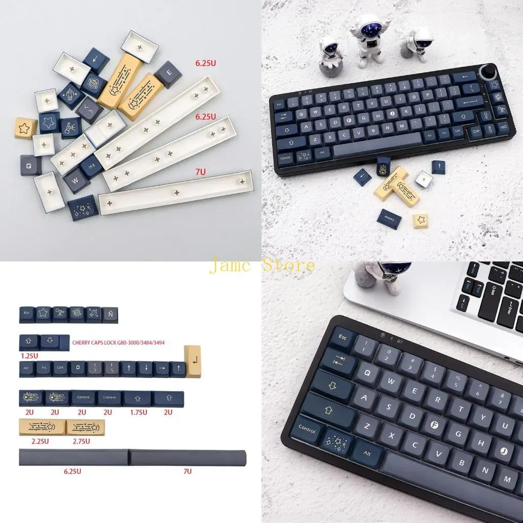 

LX0B StarGaze Keycaps Dye Sub PBT XDA KeyCap для GK61 64 68 75 84 96 980 104 108 MX Механическая клавиатура 133 Ключи