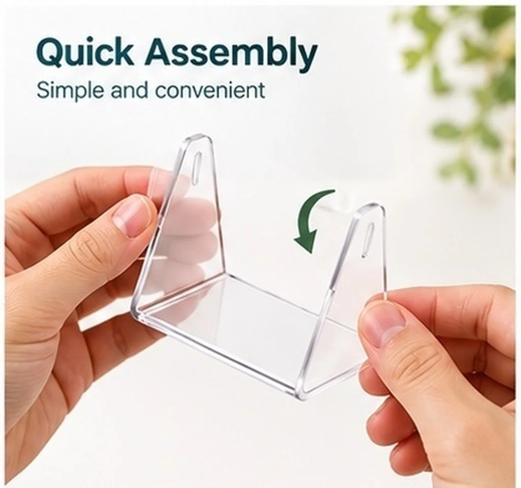 40Pcs Acrylic Sign Holders Card Display Stand Stable Vertical Design Price Label Holders for Store Conference Exhibition Market