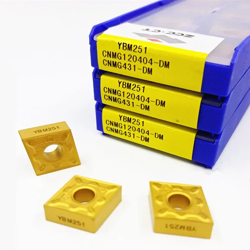 

CNMG120404-DM YBM251/CNMG120408-DM YBM251/CNMG120412-DM YBM251 ZCC.CT Твердосплавные токарные пластины с ЧПУ для нержавеющей стали 10 шт./кор.