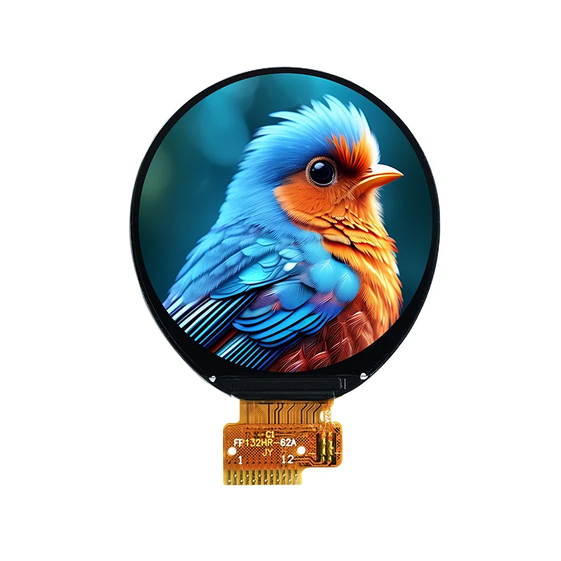 1.32 นิ้ว TFT LCD รอบจอแสดงผล IPS 360x360 ความละเอียด GC9C01 Driver MIPI Interface/QSPI อินเทอร์เฟซ 12Pin