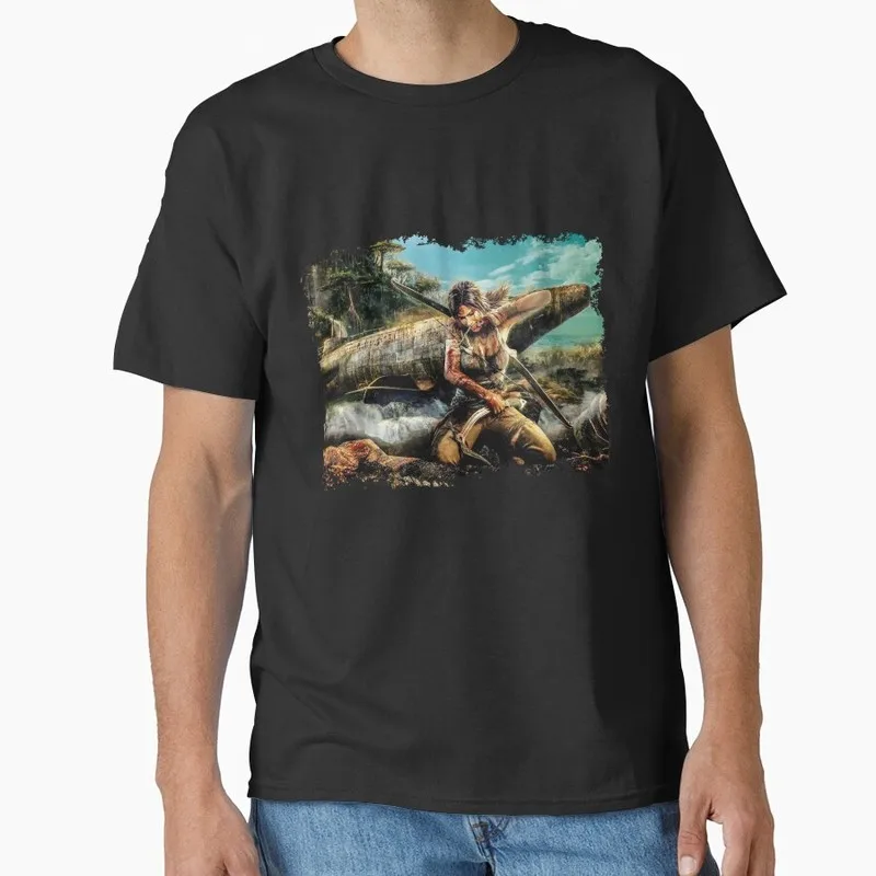 Retro Video game Tomb Raider Angel of Darkness Lara Croft Gift t shirt for gamer 1016 Short Sleeve Graphic Clothes US Size Tee