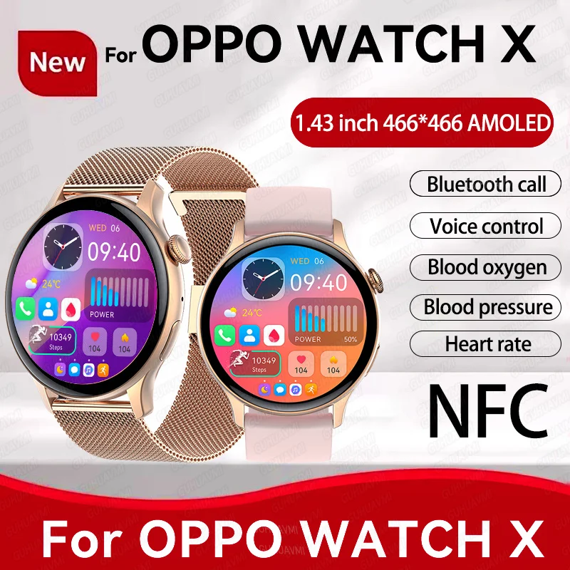 Reloj inteligente deportivo con GPS para mujer, pulsera con pantalla de 2024x466, NFC, control de la salud, llamadas por Bluetooth y voz, 466