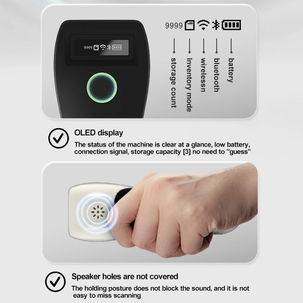 1D 2D Mini Barcode Scanner W6 Wireless CMOS Scanner Bluetooth Mini Pocket QR Code Reader IOS Android for Mobile Payment