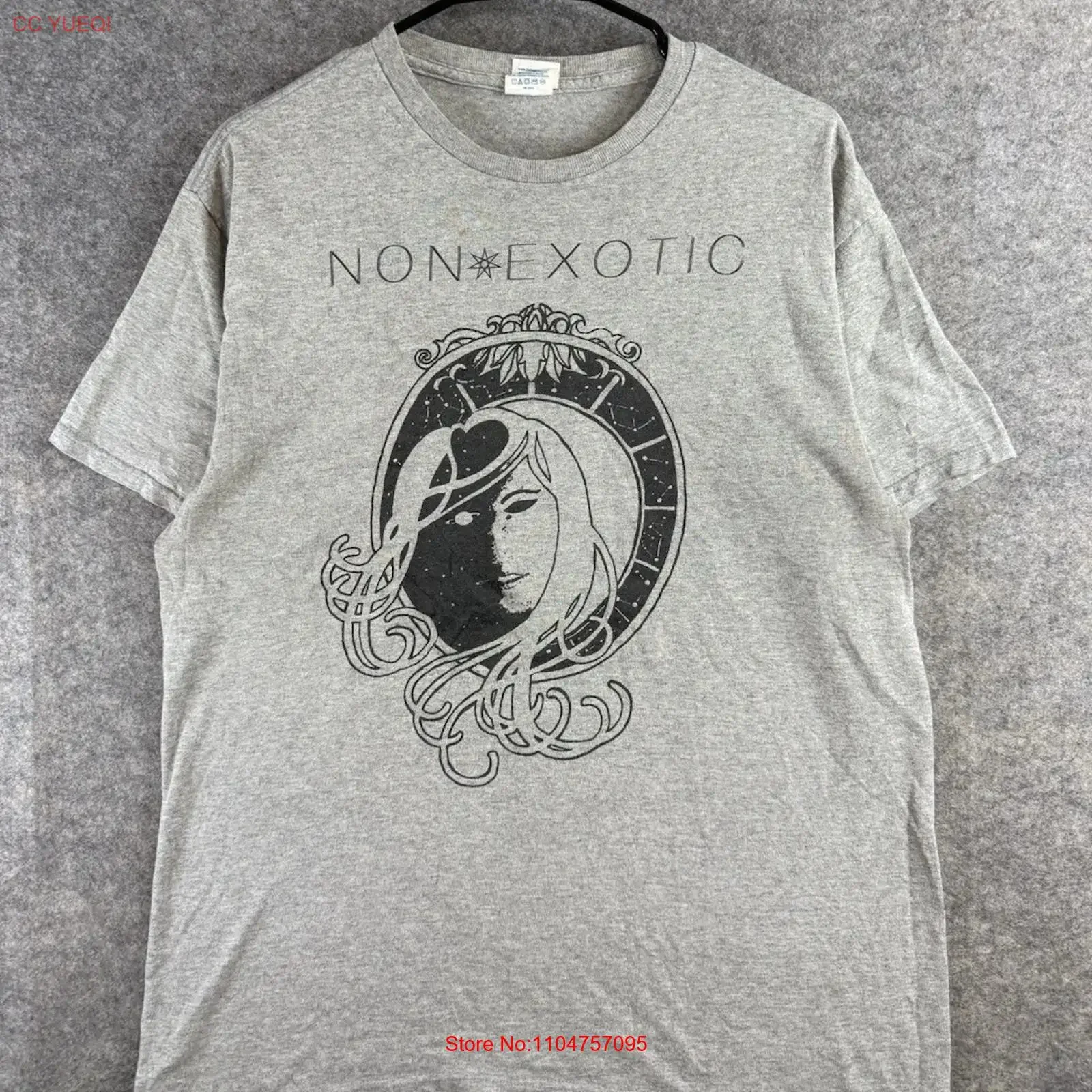 Y2K T Shirt Men s Large Gray Non Exotic Woman Silhouette vintage Washed Slightly Soft Unisex fashion Versatile Casual Stylish