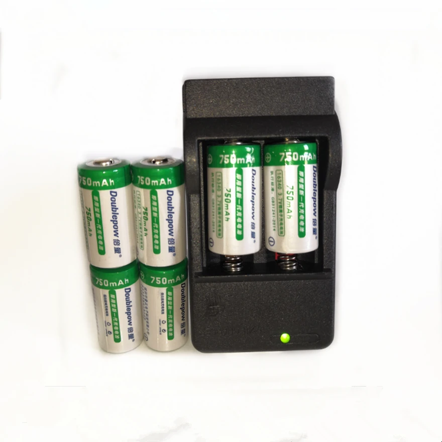 

6PCS Original 3.7V 750mAh CR123A 16340 rechargeable battery lithium battery +16340 lithium battery smart charger